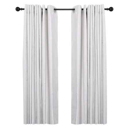 Escenografia 28-48 in. Adjustable Curtain Rod with Round Finials - Black ES3873727